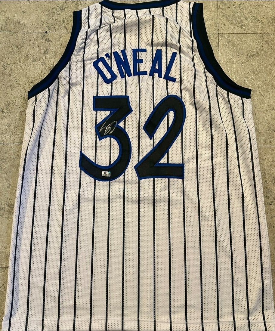 Shaquille O'Neal Los Angeles Lakers Autographed Custom Basketball Jersey coa: Shaquille O'Neal Los Angeles Lakers Autographed Custom Basketball Jersey GA coa - Autograph Location & coa # may vary JERSEY SIZE EXTRA LARGE - CUSTOM JERSEY MEANS NO LOGOS, NO TEAM NAMES, & NO BRAND