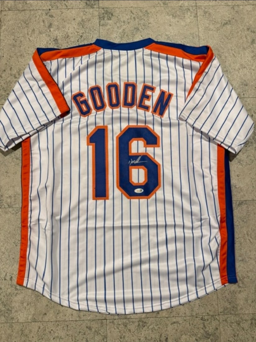 Dwight Gooden New York Mets Autographed Custom Baseball Style Jersey JSA Hologram: Dwight Gooden New York Mets Autographed Custom Baseball Style Jersey JSA Witnessed QR HOLOGRAM (THERE IS NO COA CARDS WITH QR CODE HOLGRAMS - SCAN QR CODE WITH CAMERA TO VERIFY AUTHENTICITY) - Autogra