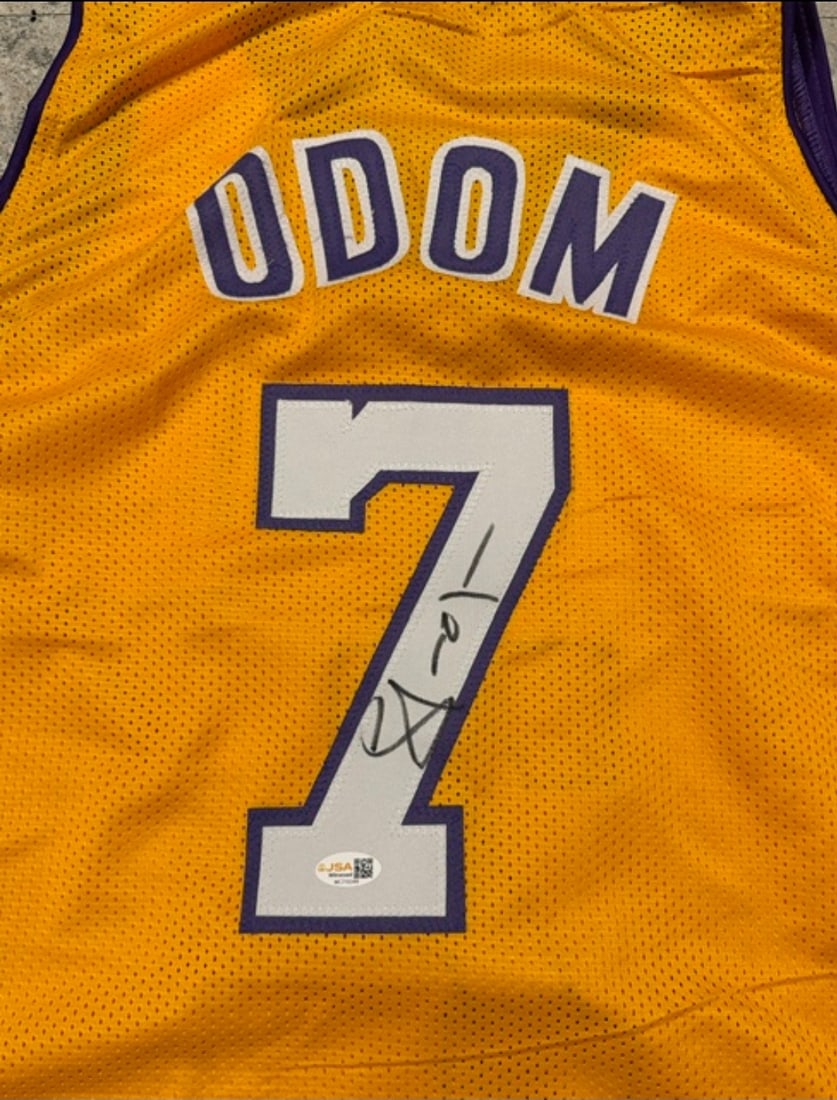Lamar Odom Los Angeles Lakers Autographed Custom Basketball Style Jersey JSA Hologram: Lamar Odom Los Angeles Lakers Autographed Custom Basketball Style Jersey JSA Witnessed QR HOLOGRAM (THERE IS NO COA CARDS WITH QR CODE HOLGRAMS - SCAN QR CODE WITH CAMERA TO VERIFY AUTHENTICITY) -