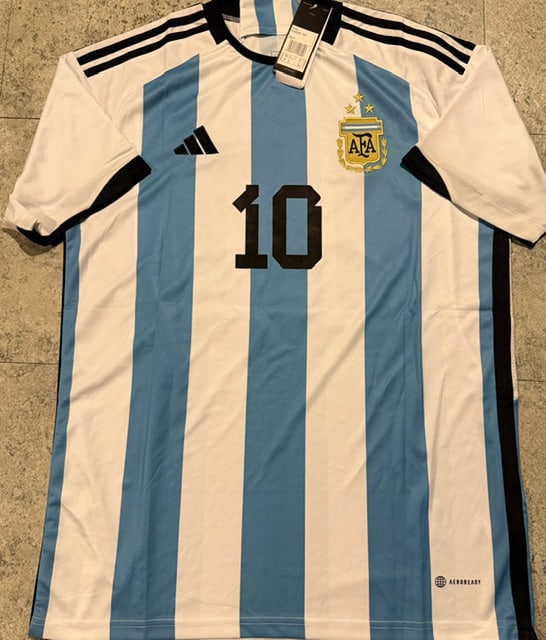 Lionel Messi Argentina Autographed 2022 Adidas FIFA World Cup Home Soccer Jersey LOA - 4