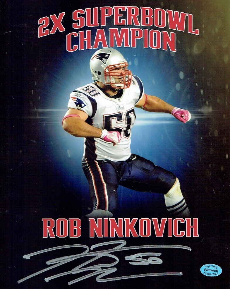 Rob Ninkovich New England Patriots Autographed 8x10 Photo coa: Rob Ninkovich New England Patriots Autographed 8x10 Photo w/Full Time Authentics coa - Autograph Location may vary