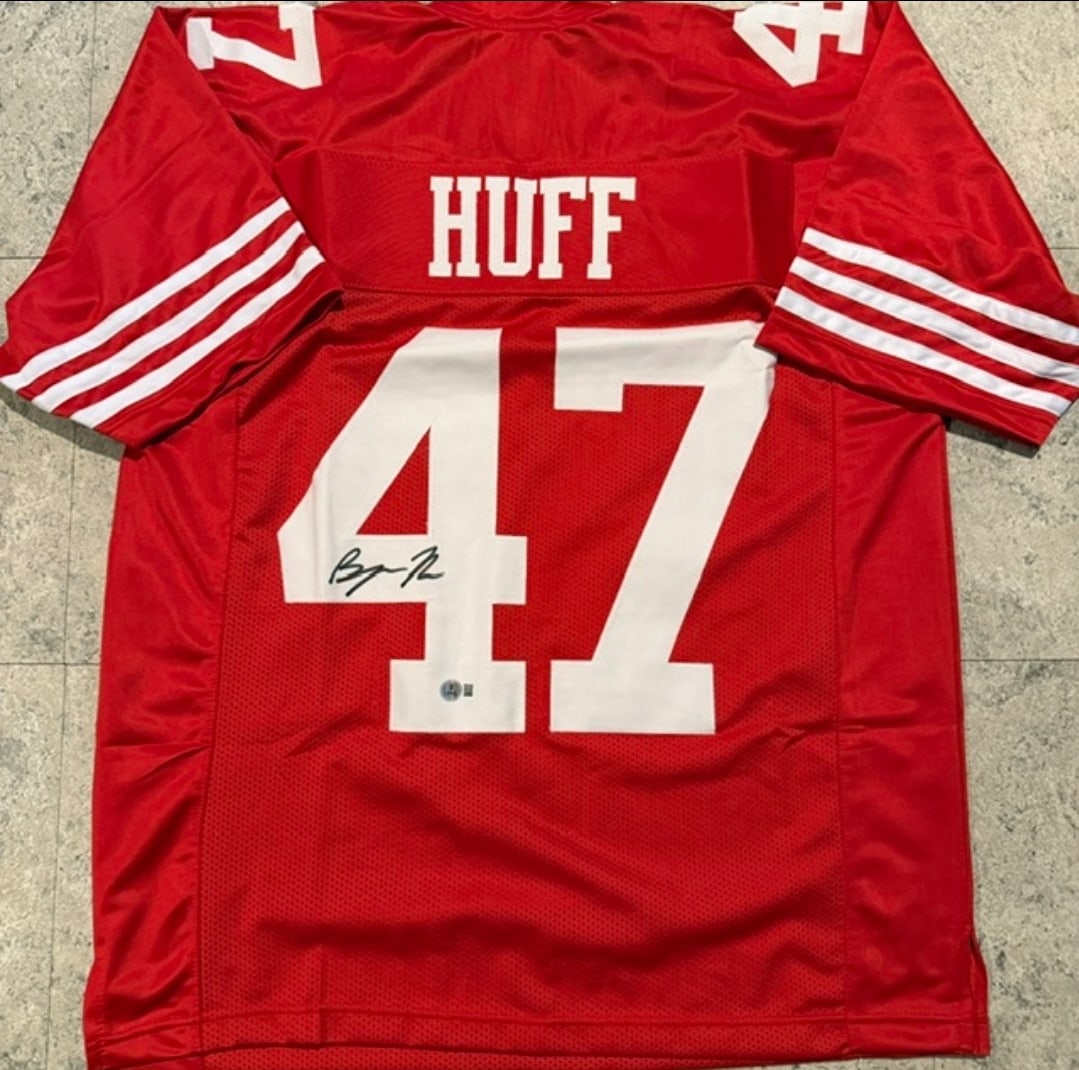 Bryce Huff San Francisco 49ers Autographed Custom Football Jersey JSA Hologram: Bryce Huff San Francisco 49ers Autographed Custom Football Jersey JSA Witnessed QR Hologram Included (THERE IS NO COA CARDS WITH QR CODE HOLGRAMS - SCAN QR CODE WITH CAMERA TO VERIFY AUTHENTICITY) -