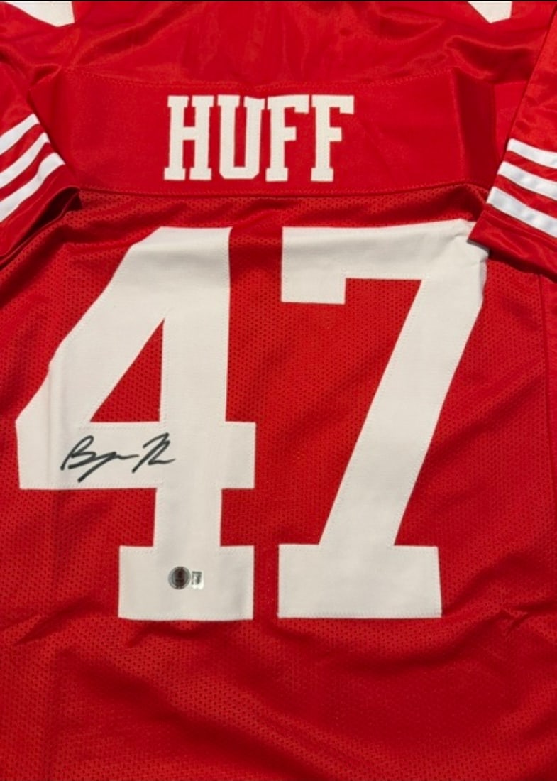 Bryce Huff San Francisco 49ers Autographed Custom Football Jersey JSA Hologram - 2