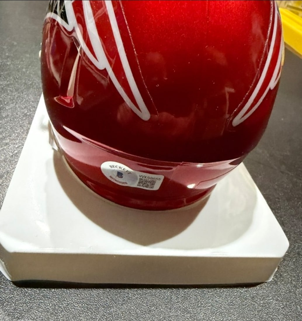 Kendrick Bourne New England Patriots Autographed Riddell Flash Alt Mini Helmet Beckett Hologram - 3