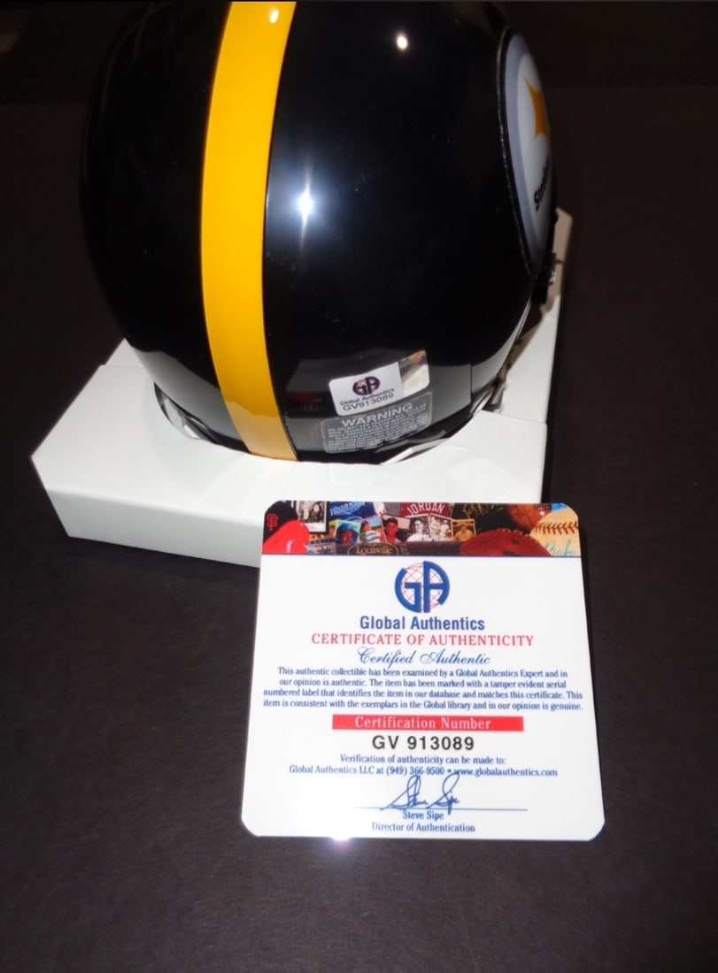 Troy Polamalu Pittsburgh Steelers Autographed Riddell Mini Helmet coa - 2