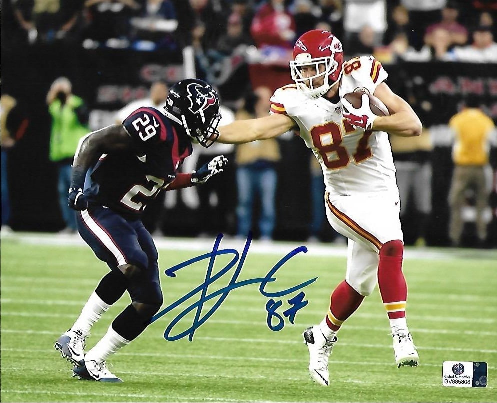 Travis Kelce Kansas City Chiefs Autographed 8x10 Photo coa: Travis Kelce Kansas City Chiefs Autographed 8x10 Photo w/GA coa- Autograph Location & coa # may vary