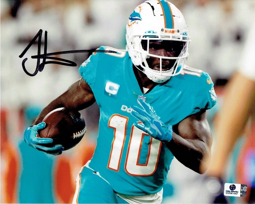 Tyreek Hill Miami Dolphins Autographed 8x10 Photo coa: Tyreek Hill Miami Dolphins Autographed 8x10 Photo GA coa - Autograph Location & coa # may vary