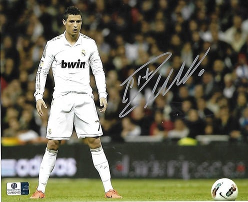 Cristiano Ronaldo Real Madrid Autographed 8x10 Photo coa: Cristiano Ronaldo Real Madrid Autographed 8x10 Photo GA coa - Autograph Location & coa # may vary
