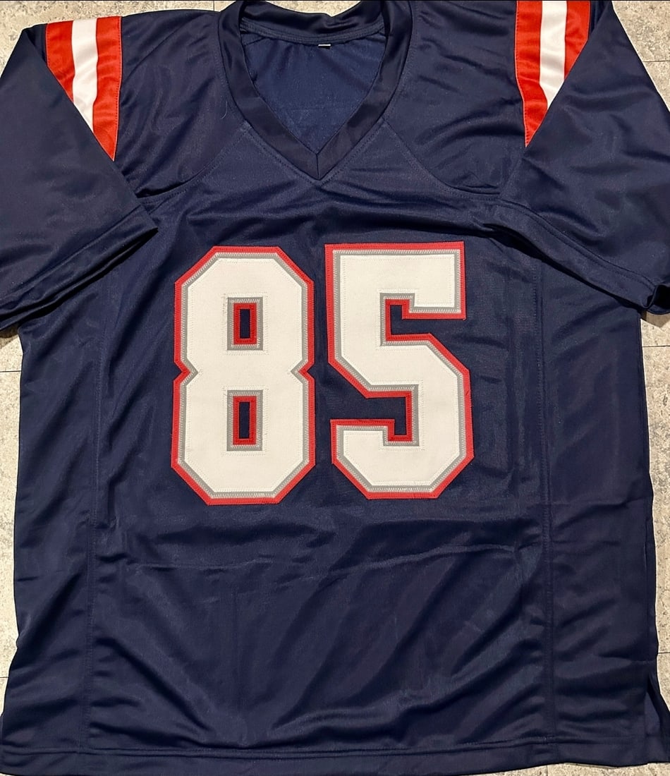 Hunter Henry New England Patriots Autographed Custom Football Jersey JSA Hologram - 3