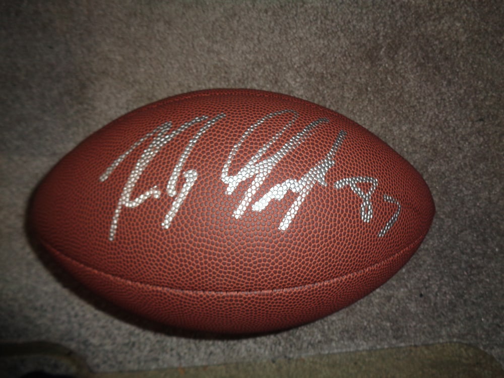 Rob Gronkowski New England Patriots Autographed Wilson Football coa: Rob Gronkowski New England Patriots Autographed Wilson Football GA coa - Autograph Location & coa # may vary