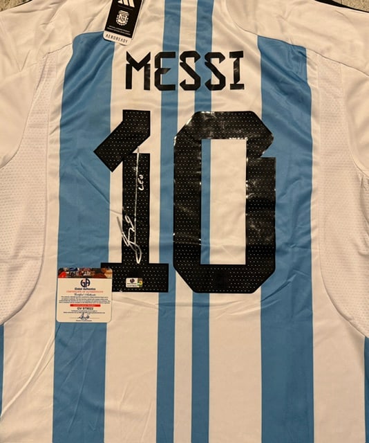 Lionel Messi Argentina Autographed 2022 Adidas FIFA World Cup Home Soccer Jersey LOA - 2