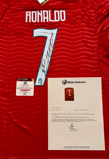 Cristiano Ronaldo Portugal Autographed 2026 Puma FIFA WORLD CUP Home Soccer Jersey LOA - 3