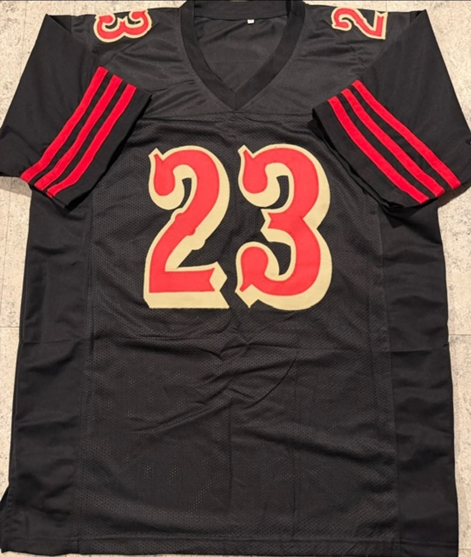 Christian McCaffery San Francisco 49ers Autographed Custom Rivalry Football Jersey coa - 3