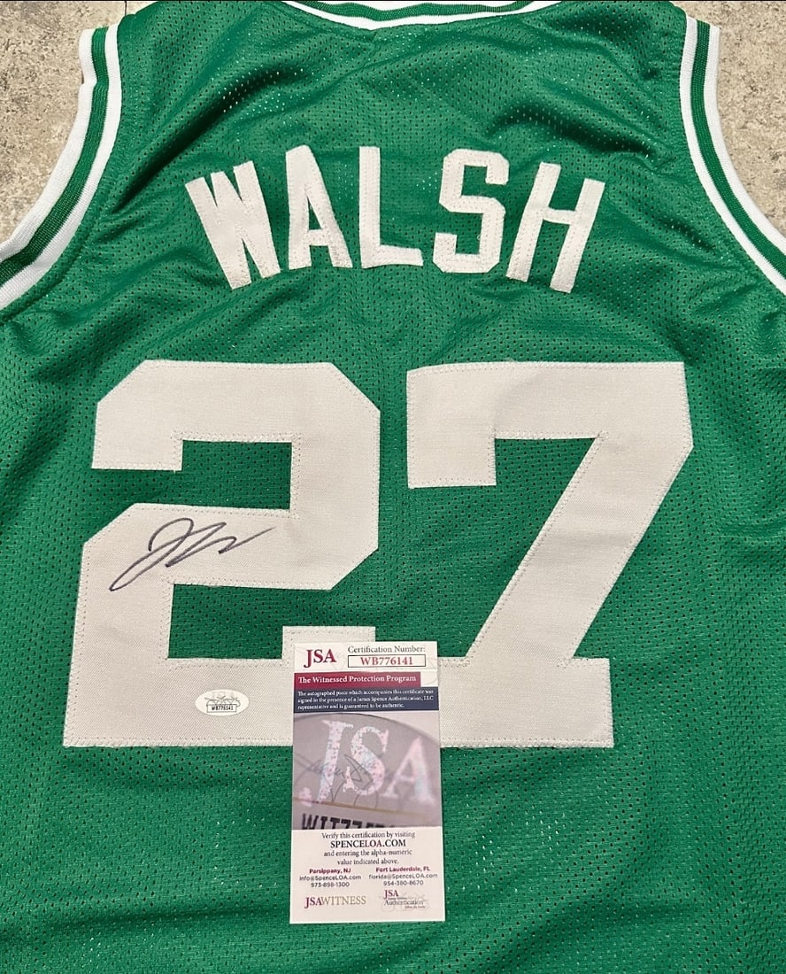 Jordan Walsh Boston Celtics Autographed Custom Basketball Style Jersey JSA W coa - 2