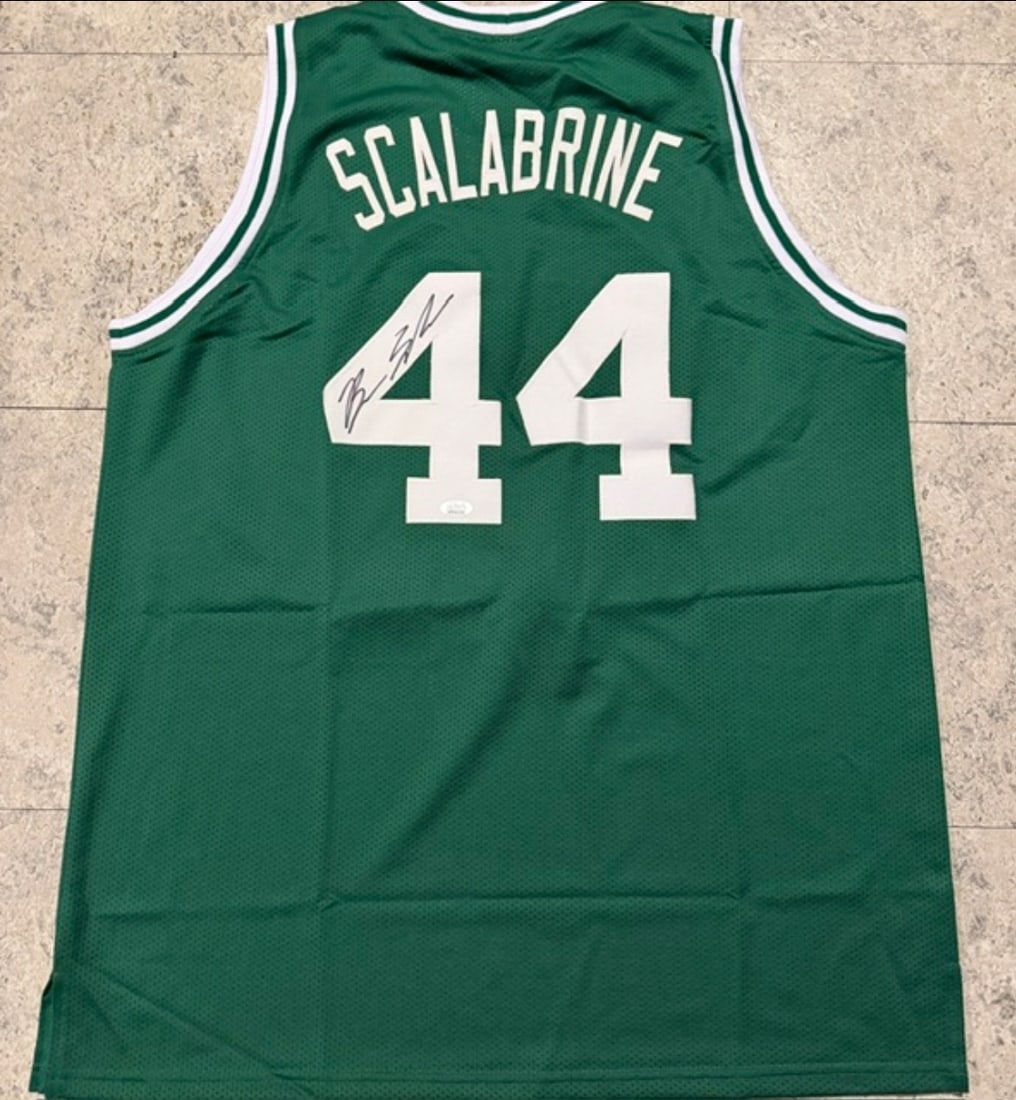 Brian Scalabrine Boston Celtics Autographed Custom Basketball Jersey JSA coa: Brian Scalabrine Boston Celtics Autographed & Inscribed "08 CHAMPS" Custom Basketball Style Jersey JSA Witnessed coa