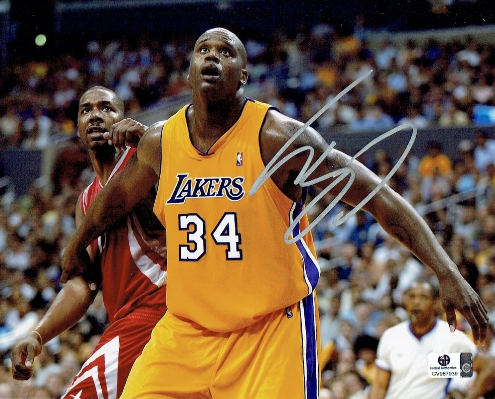 Shaquille O'Neal Los Angeles Lakers Autographed 8x10 Photo coa: Shaquille O'Neal Los Angeles Lakers Autographed 8x10 Photo GA coa