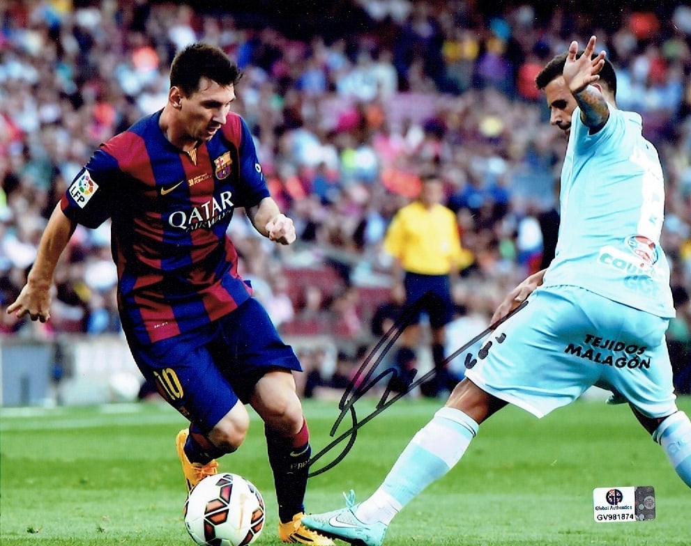 Lionel Messi FC Barcelona Autographed 8x10 Photo coa: Lionel Messi FC Barcelona Autographed 8x10 Photo GA coa