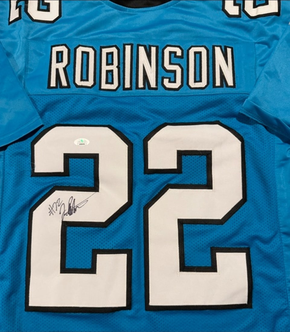 Jammie Robinson Carolina Panthers Autographed Custom Football Style Jersey JSA Sticker Only - 2