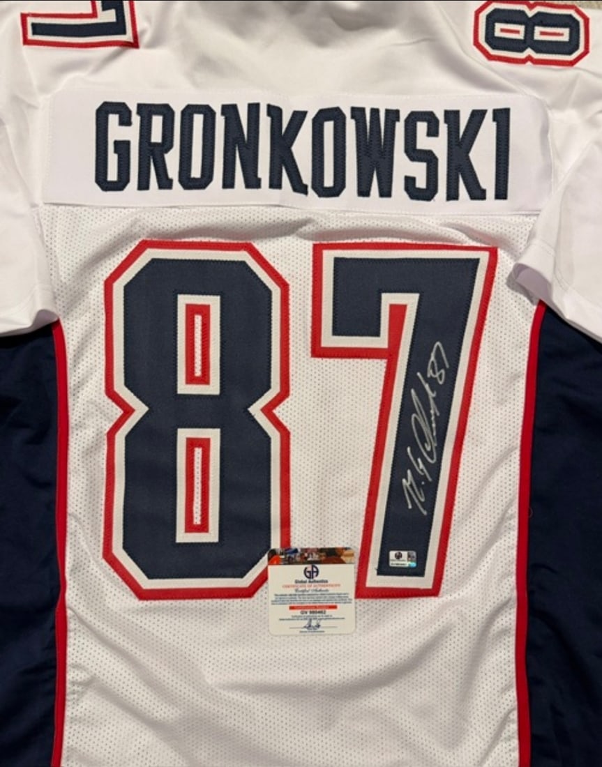 Rob Gronkowski New England Patriots Autographed Custom Football Jersey coa - 2