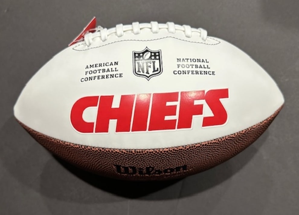 Patrick Mahomes & Travis Kelce Kansas City Chiefs Dual Autographed Football coa - 3
