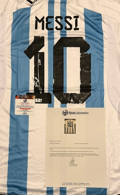 Lionel Messi Argentina Autographed 2022 Adidas FIFA World Cup Home Soccer Jersey LOA - 3