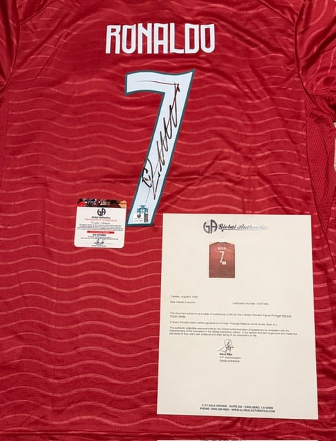 Cristiano Ronaldo Portugal Autographed 2026 Puma FIFA WORLD CUP Home Soccer Jersey LOA - 3