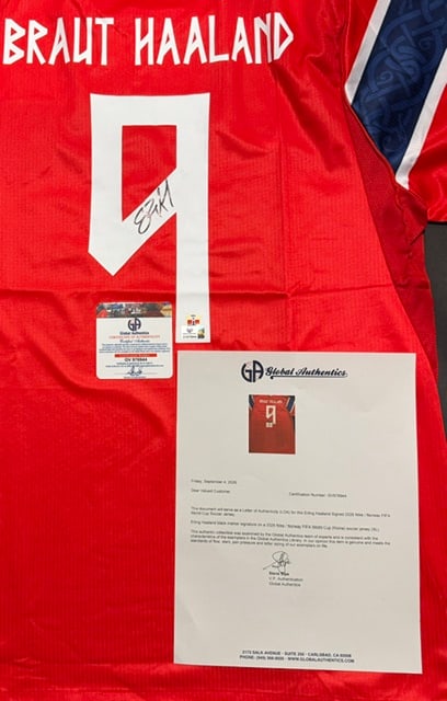 Erling Haaland Norway Autographed 2026 Puma FIFA World Cup Soccer Jersey coa - 3