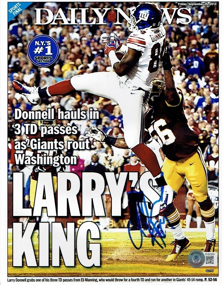 Larry Donnell New York Giants Autographed 8x10 Photo Beckett Hologram (1 of 1)