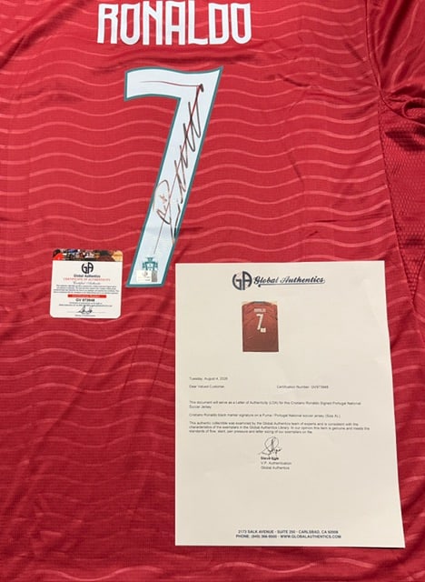 Cristiano Ronaldo Portugal Autographed 2026 Puma FIFA WORLD CUP Home Soccer Jersey LOA - 3