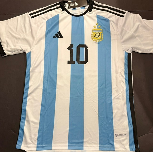 Lionel Messi Argentina Autographed 2022 Adidas FIFA World Cup Home Soccer Jersey LOA - 4