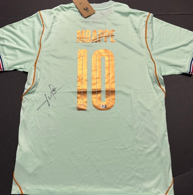 Kylian Mbappe France Autographed 2026 Nike Away Jersey LOA: Kylian Mbappé Real Madrid Autographed 2026 Nike Away Jersey GA Letter of Authenticity - JERSEY SIZE EXTRA LARGE