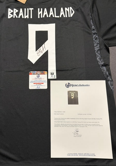 Erling Haaland Norway Autographed 2026 Nike Away Soccer Jersey LOA - 3