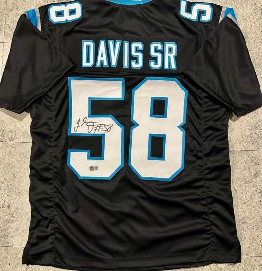 Thomas Davis Carolina Panthers Autographed Custom Football Jersey Beckett Hologram (1 of 3)