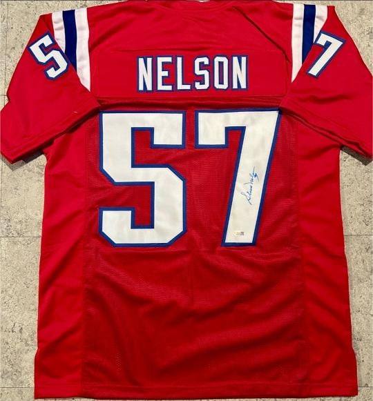 Steve Nelson New England Patriots Autographed Custom Football Jersey JSA Hologram (1 of 3)