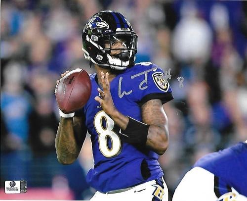 Lamar Jackson Baltimore Ravens Autographed 8x10 Photo coa: Lamar Jackson Baltimore Ravens Autographed 8x10 Photo GA coa - Autograph Location & coa # may vary