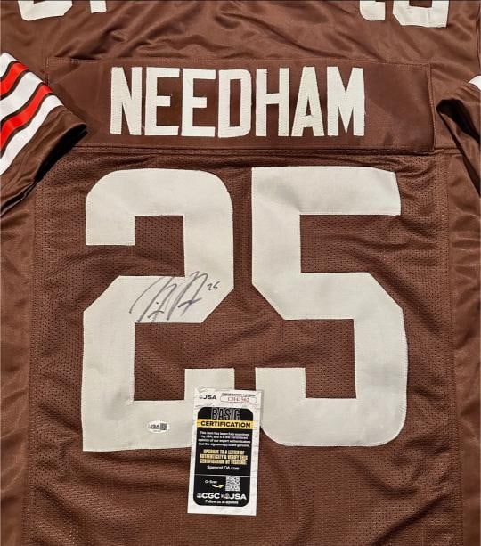 Nick Needham Cleveland Browns Autographed Custom Brown Football Jersey JSA coa - 2