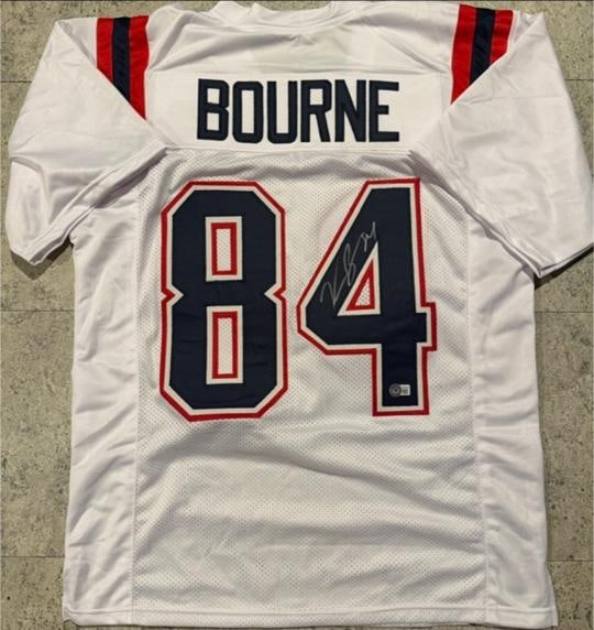 Kendrick Bourne New England Patriots Autographed Custom Football Jersey JSA Hologram: Kendrick Bourne New England Patriots Autographed Custom Football Jersey JSA Witnessed QR HOLOGRAM (THERE IS NO COA CARDS WITH QR CODE HOLGRAMS - SCAN QR CODE WITH CAMERA TO VERIFY AUTHENTICITY) -
