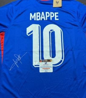 Kylian Mbappe France Autographed 2024 Nike Home Jersey LOA: Kylian Mbappé Real Madrid Autographed 2024 Nike Home Jersey GA Letter of Authenticity - JERSEY SIZE EXTRA LARGE