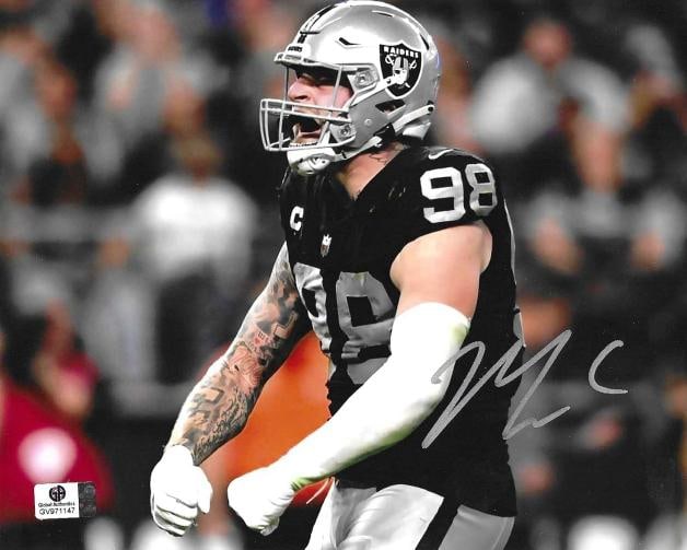 Maxx Crosby Las Vegas Raiders Autographed 8x10 Photo coa: Maxx Crosby Las Vegas Raiders Autographed 8x10 Photo GA coa - Autograph Location & coa # may vary