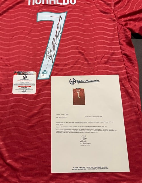 Cristiano Ronaldo Portugal Autographed 2026 Puma FIFA WORLD CUP Home Soccer Jersey LOA - 3