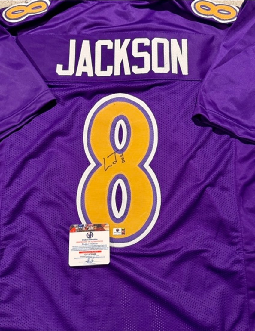 Lamar Jackson Baltimore Ravens Autographed Custom Football Jersey coa - 2