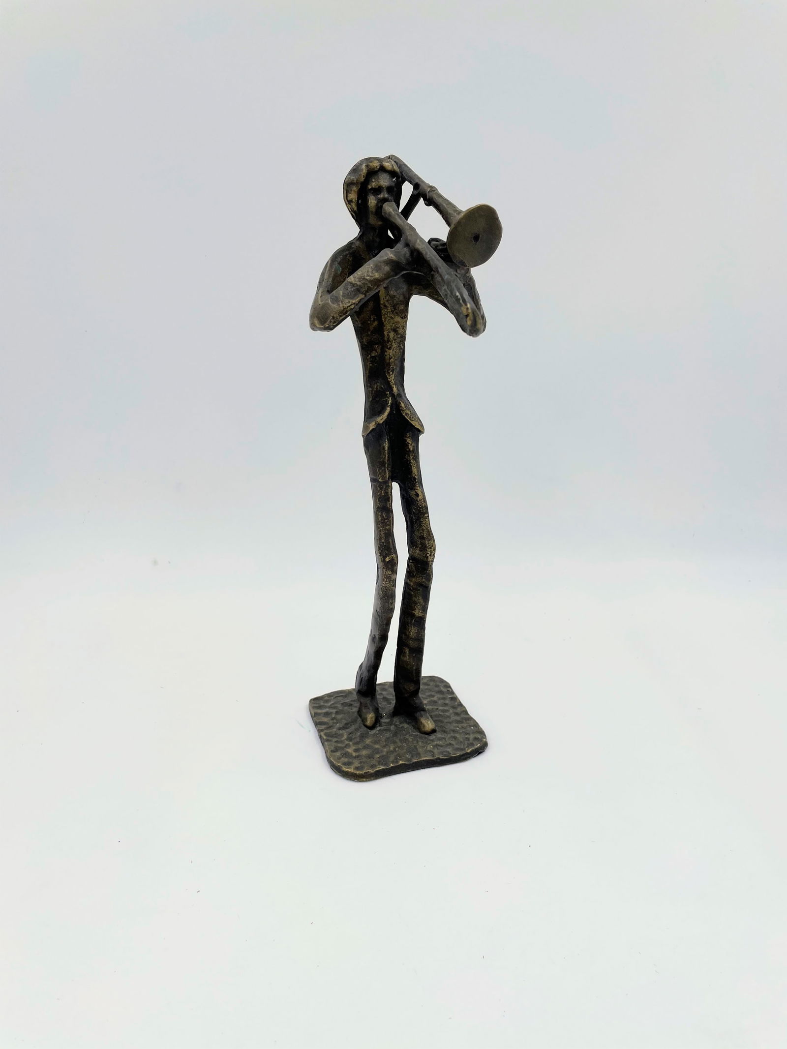 Modern Cast Bronze Sculpture of A Trombone Player (1 of 2)