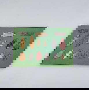 Frame of Arrowheads #2: A visually engaging display of assorted stone points, each carefully arranged within a frame. Featuring a variety of shapes, materials, and flaking styles, this collection highlights a broad spectrum