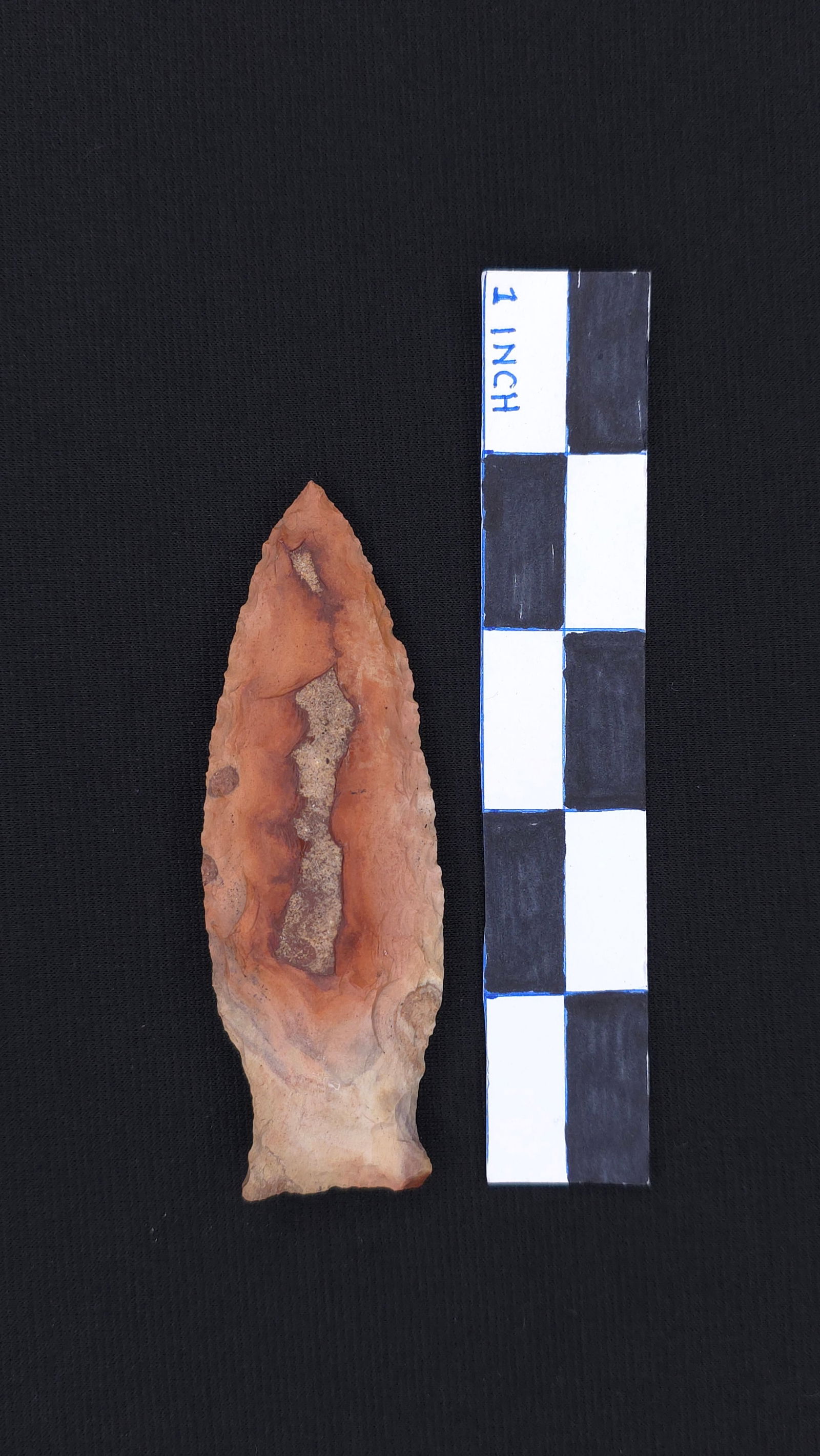 Ansell/Rice Side Notched (Burlington Chert - IL), 3 7/8" x 1 5/16" - Dickey and RH COA (1 of 5)