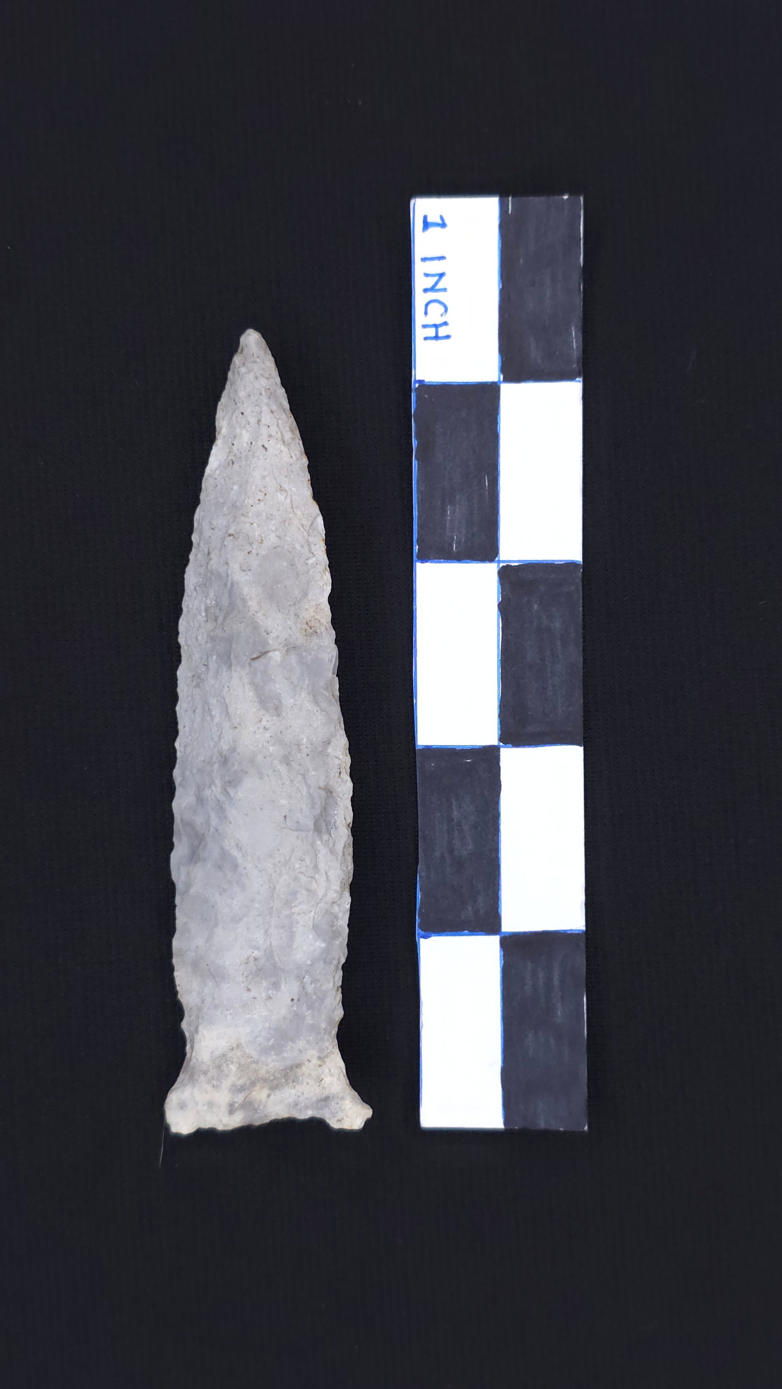 Dalton (Grey/White Chert - Cass Co. MO), 4 1/4" x 1 3/16" - Dwain Rogers COA included (1 of 4)