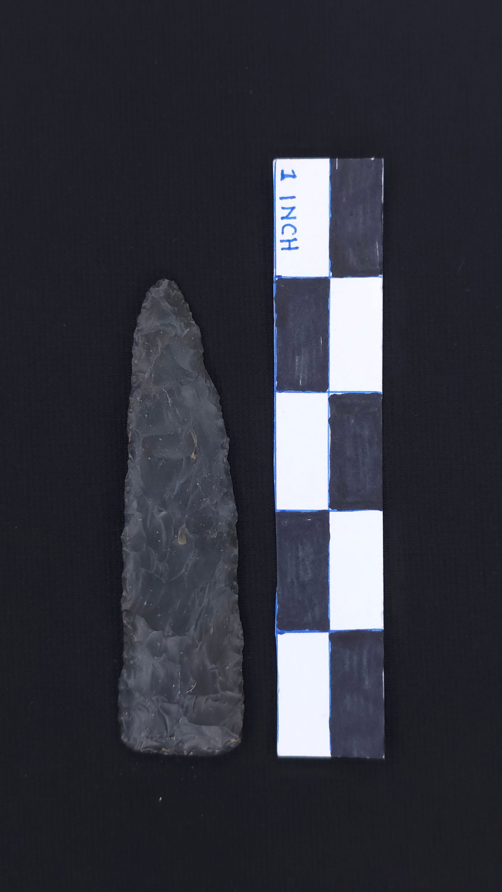 Stanfield Knife (Black/Grey Flint - Fayette Co. KY), 4" - Dwain Rogers COA included (1 of 4)