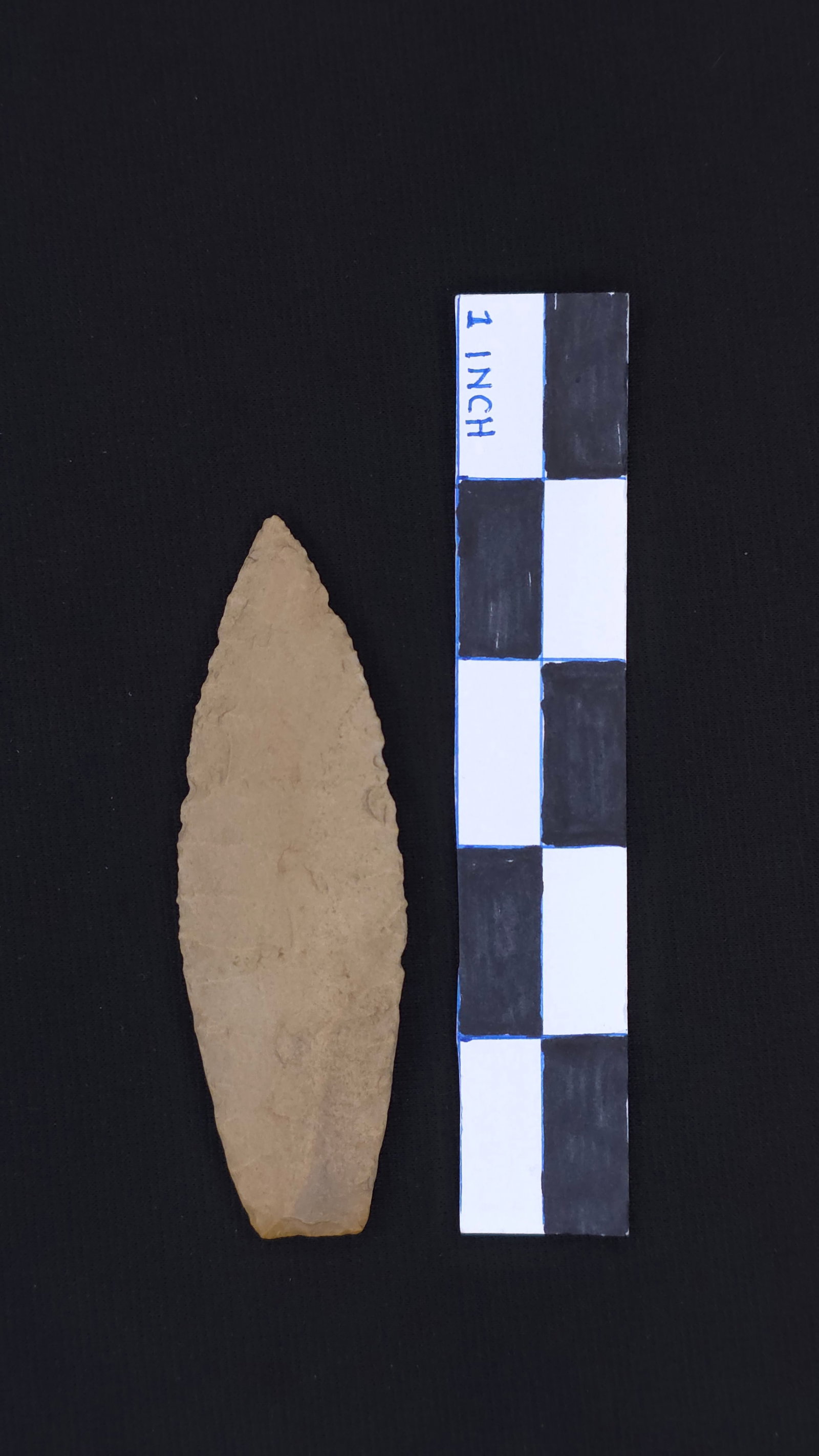 Agate Basin (Brown Chert - Howard Co. IN), 3 13/16" x 1 3/16" - Dwain Rogers COA included (1 of 4)