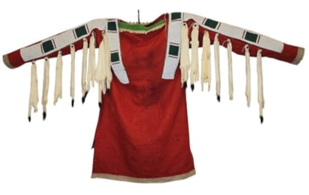 Blackfoot Beaded Trade Cloth Shirt w/Ermines, pre-1900 (1 of 10)
