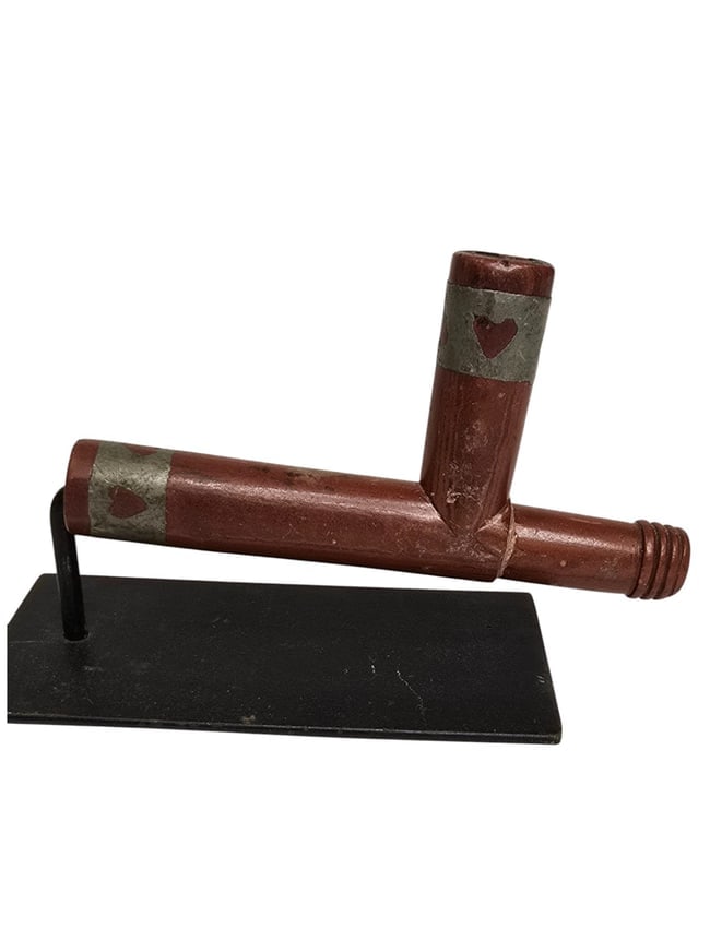 Plains Catlinite Pipe Bowl w/Lead Inlay, pre-1900 (1 of 4)