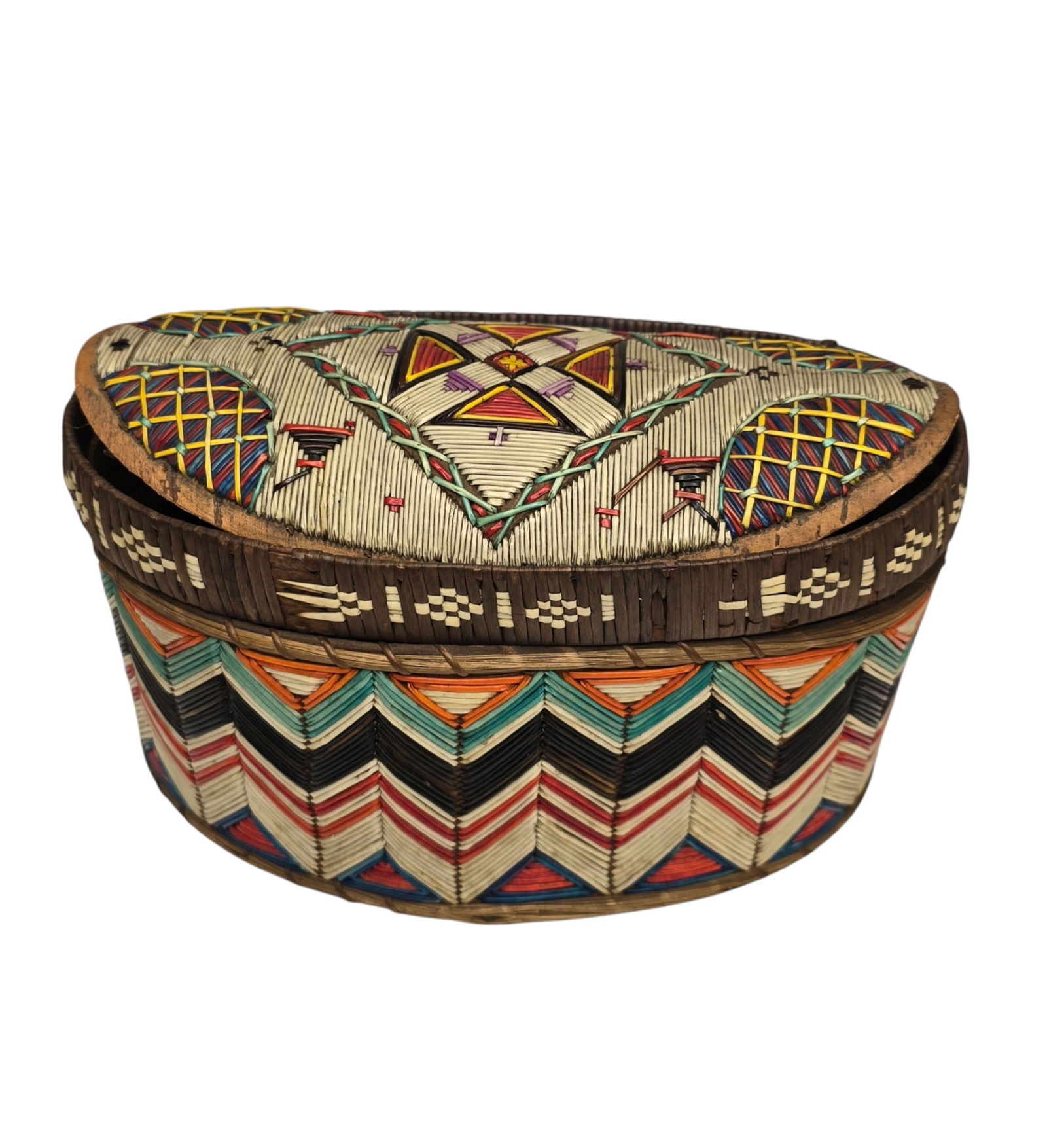 Eastern Quilled birchbark Micmac Container, pre-1900 (1 of 5)